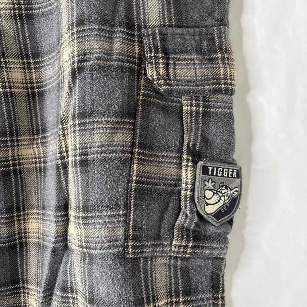 Vintage Disney Tigger Men's XL Plaid Pajama Pants Gray Black Beige‎ READ